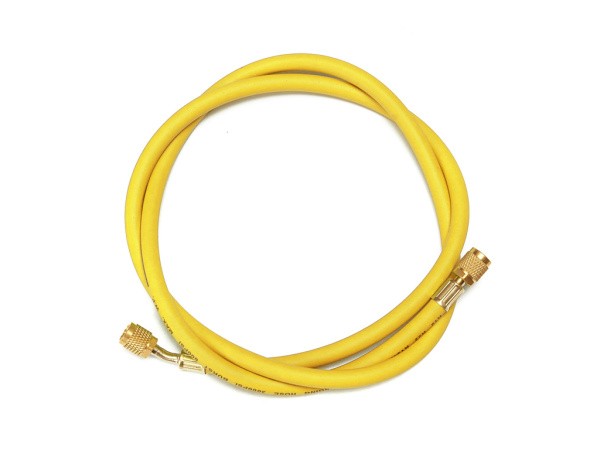 Желтый шланг серии “Плюс” с шаровым краном для хладагента R410А артикул 1500000031